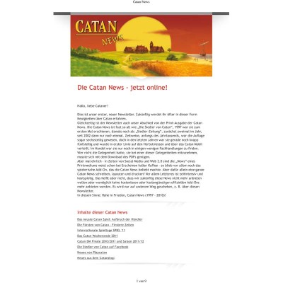 Catan News - 2011 - EC only release